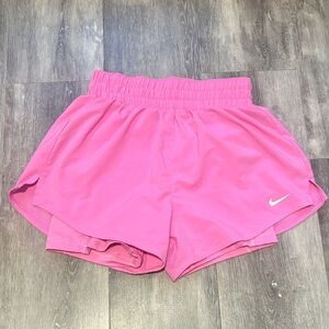 Nike Women's One Dri-FIT High-Waisted 3" 2-in-1 Shorts  Playful Pink Extra Small